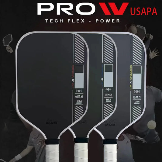 PRO IV T700 Carbon Fiber Pickleball Paddle Reinforced grip for power and spin Non-slip handle Polymer core Unisex