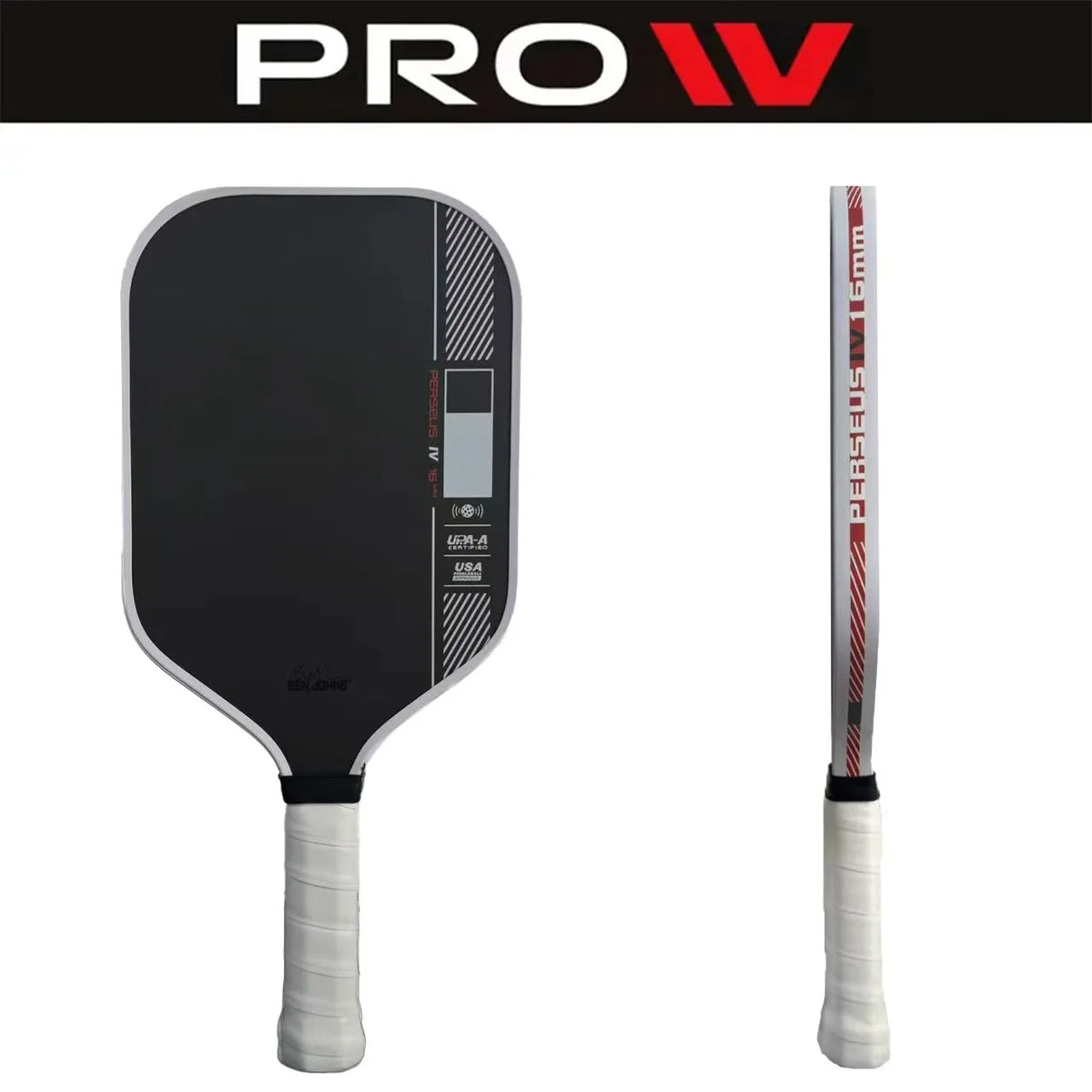 PRO IV T700 Carbon Fiber Pickleball Paddle Reinforced grip for power and spin Non-slip handle Polymer core Unisex