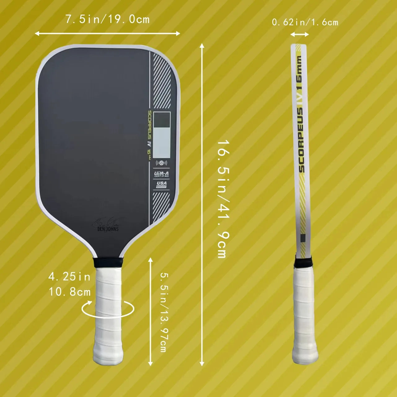 PRO IV T700 Carbon Fiber Pickleball Paddle Reinforced grip for power and spin Non-slip handle Polymer core Unisex