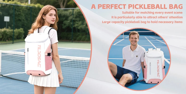 Unisex Padel Pickleball Racquet Backpack Waterproof Large Capacity Badminton Pickleball Racket Bag Pickleball Padel Sports Bag