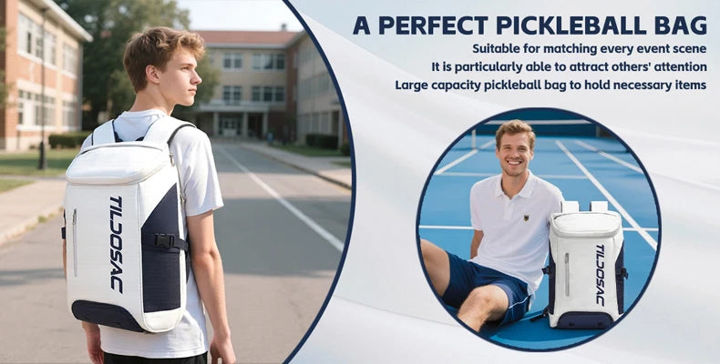 Unisex Padel Pickleball Racquet Backpack Waterproof Large Capacity Badminton Pickleball Racket Bag Pickleball Padel Sports Bag