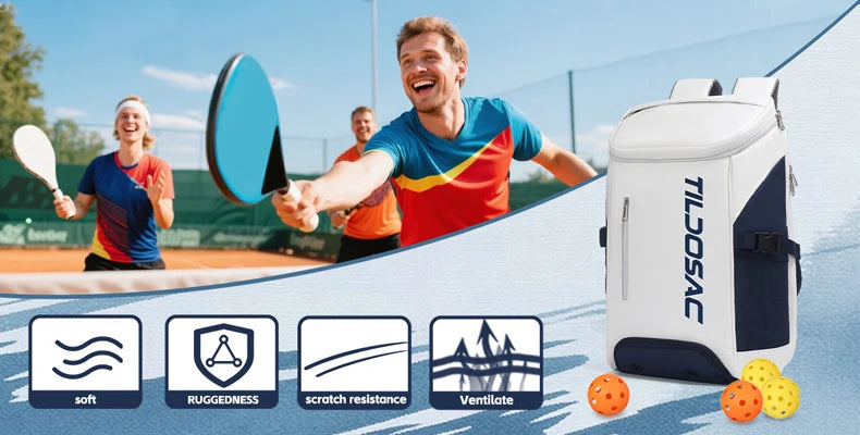 Unisex Padel Pickleball Racquet Backpack Waterproof Large Capacity Badminton Pickleball Racket Bag Pickleball Padel Sports Bag